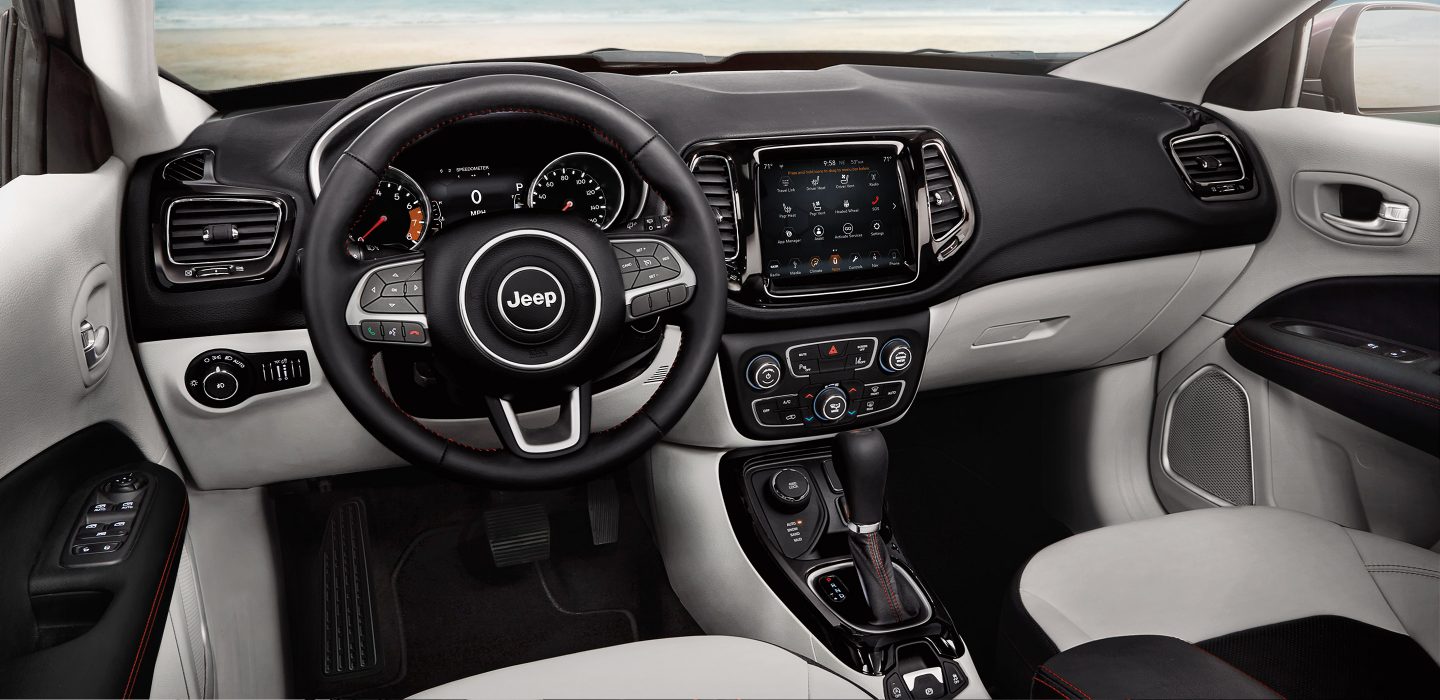 2018 Jeep Compass Side Black and White Interior
